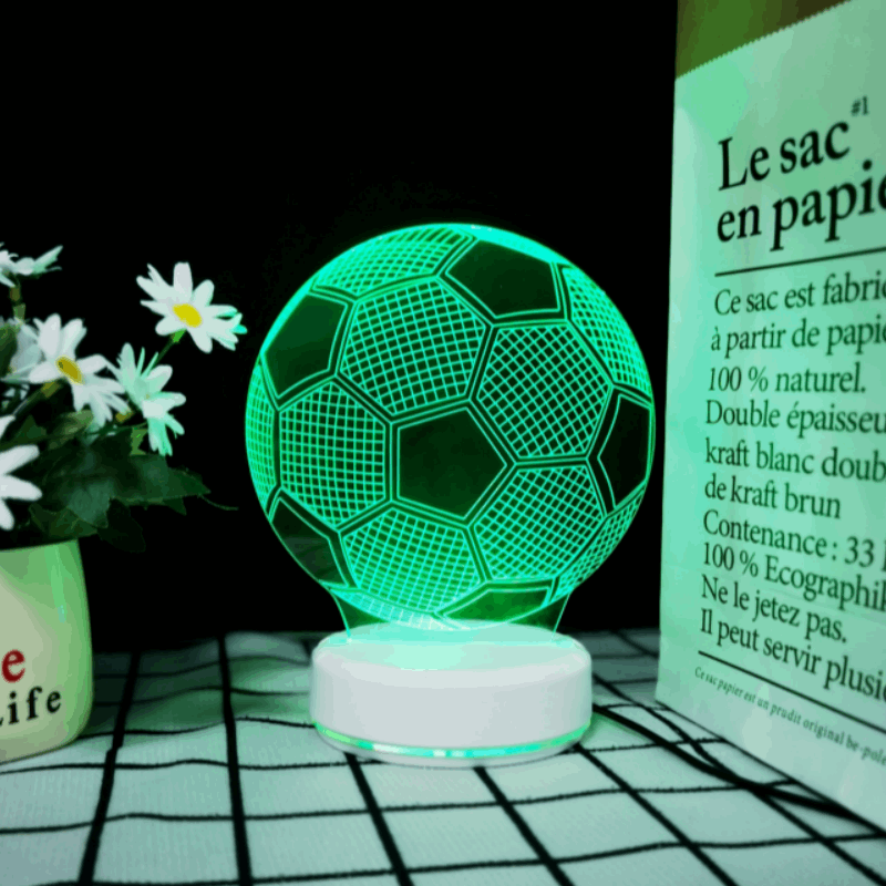 3D Soccer Ball Lamp | LED Night Light | Creative Soccer Desk Lamp