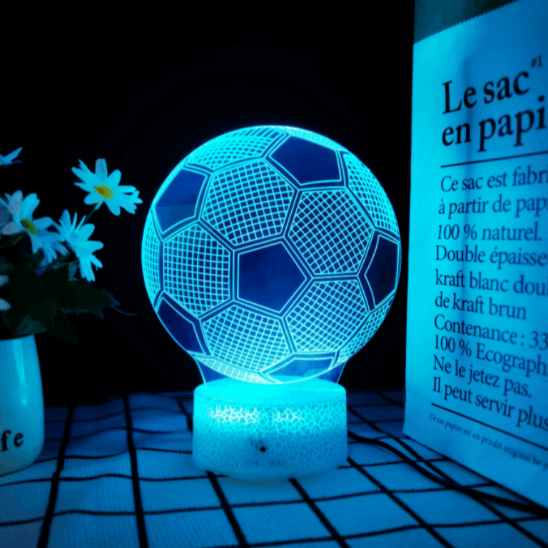 3D Soccer Ball Lamp | LED Night Light | Creative Soccer Desk Lamp