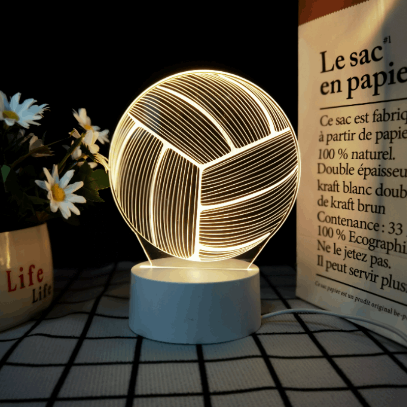 3D Volleyball Lamp | LED Night Light | Creative Volleyball Desk Lamp