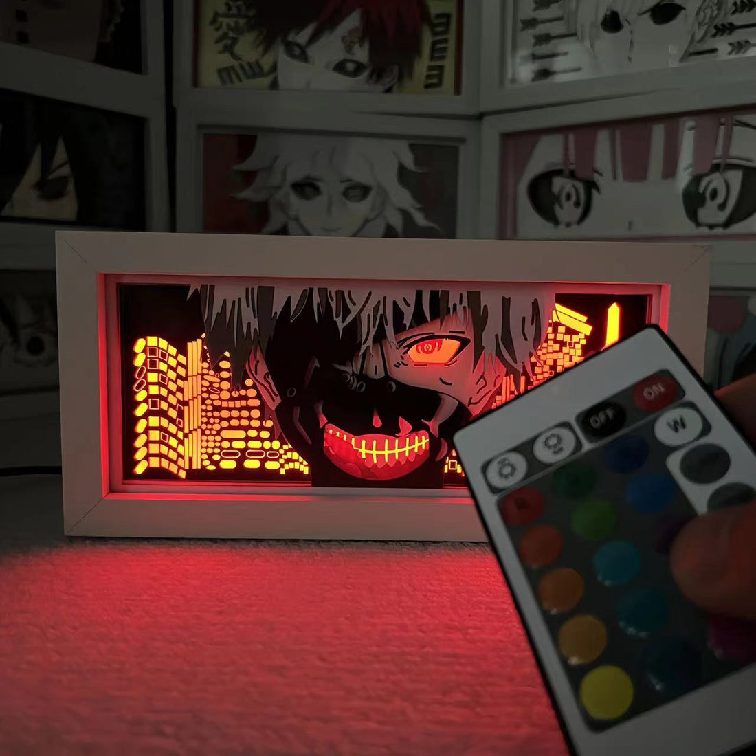 Sung Jinwoo Otaku Light Box – Solo Leveling – Anime Lamp Figure Night Light, 16 Color RGB LED – Remote, 3D Anime Room Décor Gift for Otaku